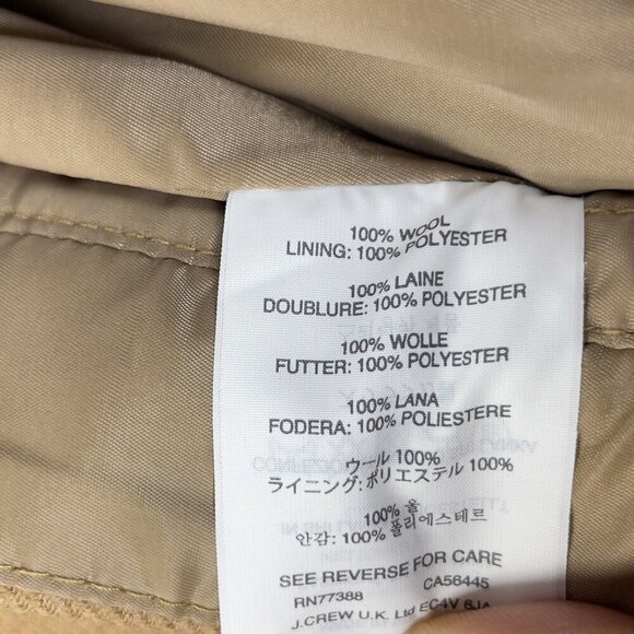 J.CREW Office Pencil Skirt Assymetrical Zip Wool Camel Tan sz 6 Tall - Picture 7 of 9